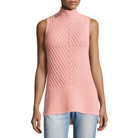 Alice + Olivia High-Low Light Pink Sweater Tank - Picture 4 of 10